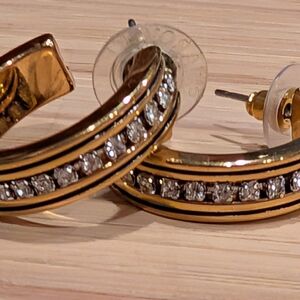 Elegant Gold and Silver Hoop Earrings